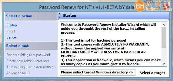 点击查看原图 PasswdRenew_NT V1.1-BETA开机密码破解工具,英文版本加汉化版 第2张